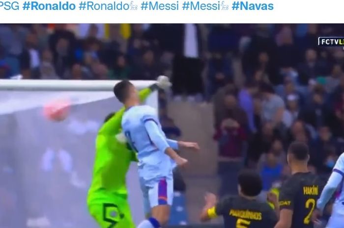 Duel Cristiano Ronaldo versus Keylor Navas dalam laga uji coba di Riyadh.