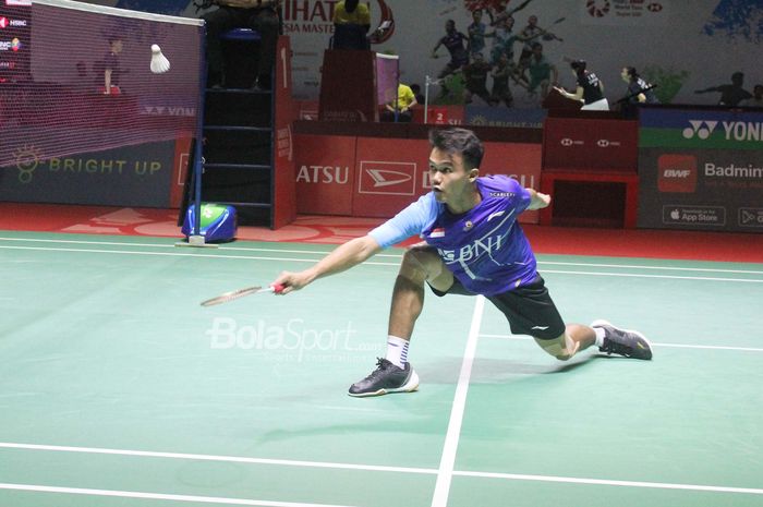 Pebulu tangkis tunggal putra Indonesia, Christian Adinata pada babak kualifikasi Indonesia Masters 2023, Selasa (24/1/2023) 
