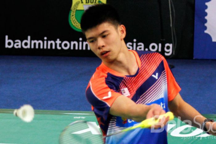 Tunggal putra Malaysia  Leong Jun Hao dalam Kejuaraan Dunia Junior 2017.