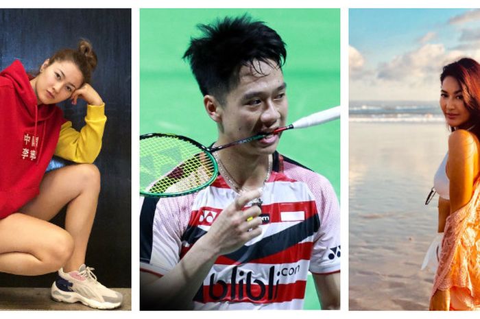 Kolase foto Kevin Sanjaya Sukamuljo diantara Maria Selena (kanan) dan Gronya Somerville