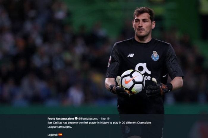 Eks penjaga gawang Real Madrid, Iker Casillas, saat tampil bersama FC Porto.