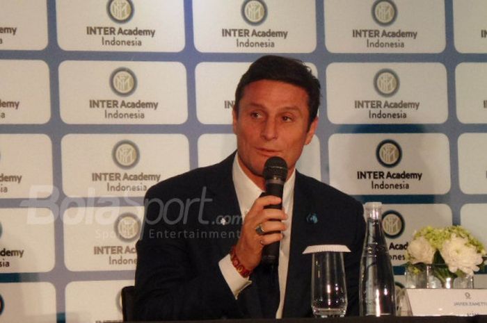 Wakil Presiden Inter Milan, Javier Zanetti, berbicara soal Inter Academy Indonesia dalam konferensi 