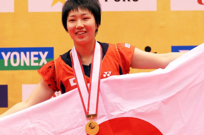 Tunggal putri Jepang, Akane Yamaguchi, saat menjuarai Japan Open 2013.