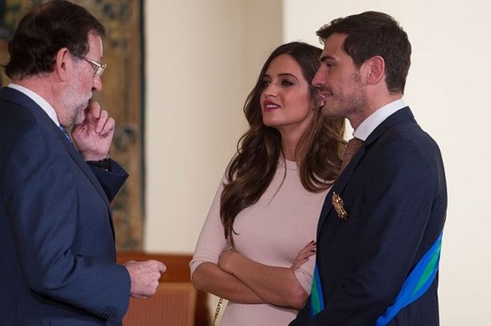 Iker Casillas dan Sara Carbonero saat bertemu Perdana Menteri Spanyol, Mariano Rajoy, 10 November 20