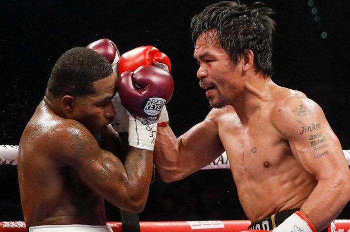 Pertarungan antara Manny Pacquiao dan Adrien Broner yang berlangsung di MGM Grand, Las Vegas, AS, Mi