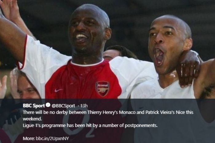 Dua Legenda Arsenal, Patrick Vieira dan Thierry Henry.