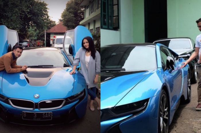 Raffi Ahmad dan Nagita Slavina memperlihatkan super car-nya.