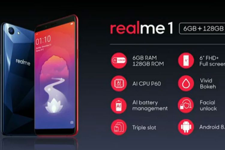 Oppo Realme 1 Usung RAM 6 GB dan Kamera AI, Berapa Harganya ?