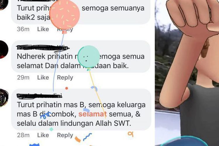 Kesalahan Algoritma, Facebook Kirimkan Balon dan Rayakan Gempa Lombok