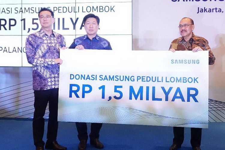 Samsung Peduli Lombok Bersama PMI Berikan Donasi Senilai Rp 1,5 Milyar