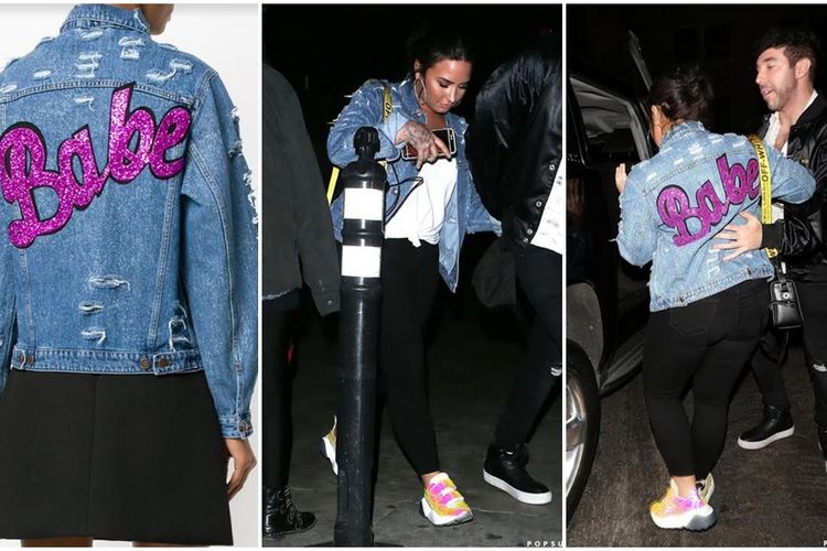 Jaket Denim Unyu Bertuliskan Babe Ini Lagi Jadi Tren Fashion Sejak Dikenakan Penyanyi Demi Lovato Grid