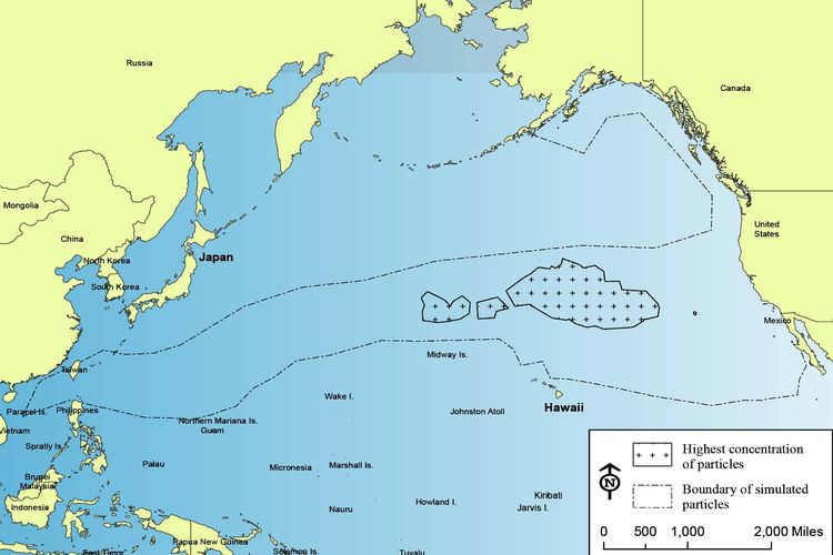 Sebaran Puing-puing Tsunami Jepang