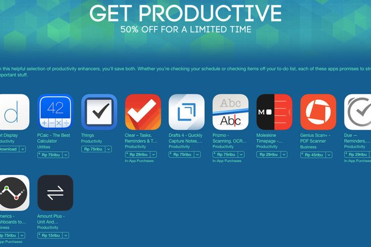 Apple Merilis Katalog Get Productive Di App Store Diskon 50