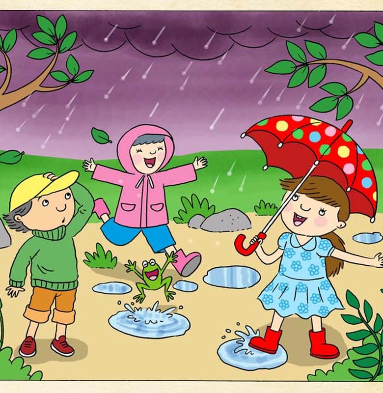 Paling Populer 30 Gambar Kartun Ketika Hujan Romi Gambar
