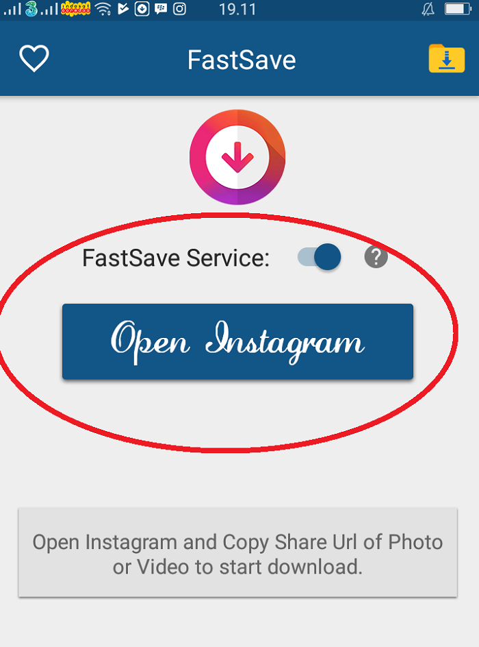 Klik menu Open Instagram