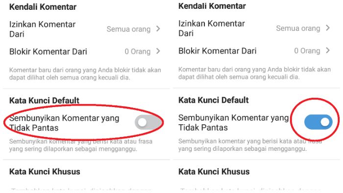 Geser Opsi Sembunyikan Komentar yang Tidak Pantas