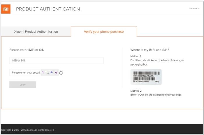 Situs untuk cek keaslian Xiaomi