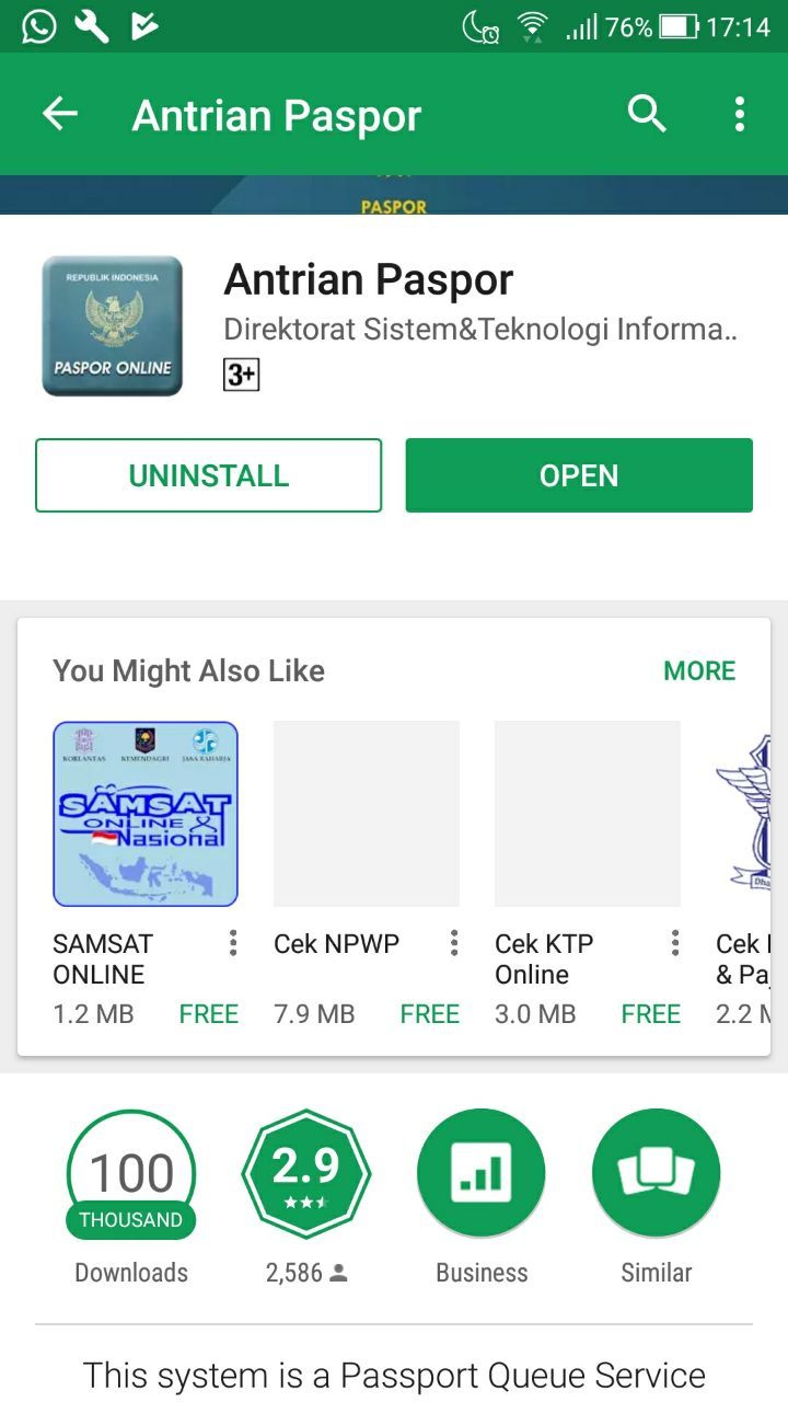 Aplikasi Antrian Paspor di Google Play Store