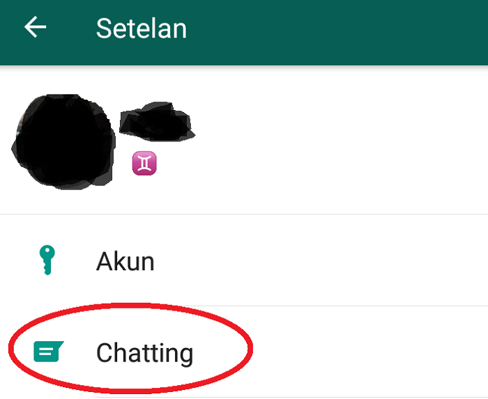 Pilih opsi Chatting