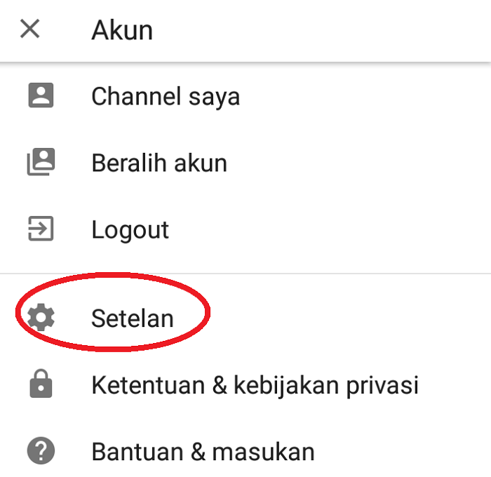 Pilih menu Setelan