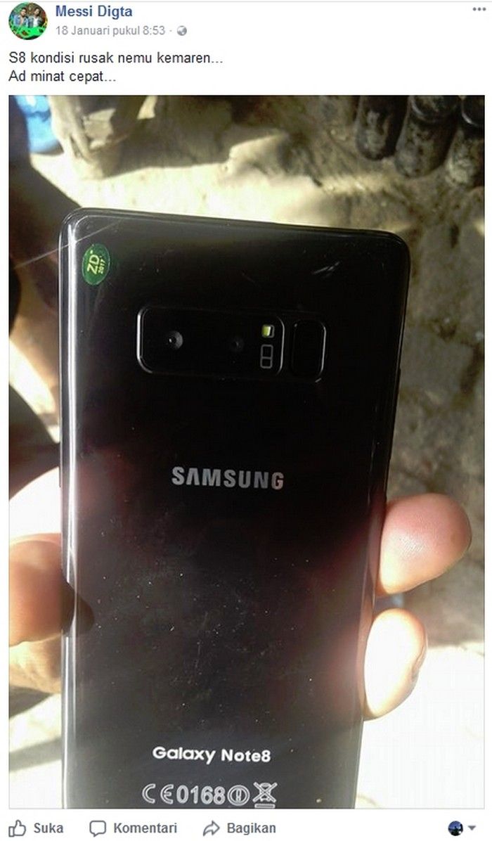 samsung Galaxy Note 8 hanyut