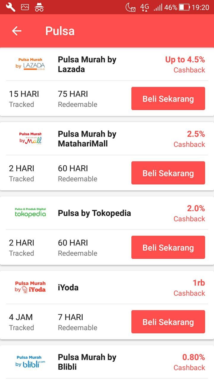 Salah satu unggulan ShopBack adalah pembelian pulsa yang termurah