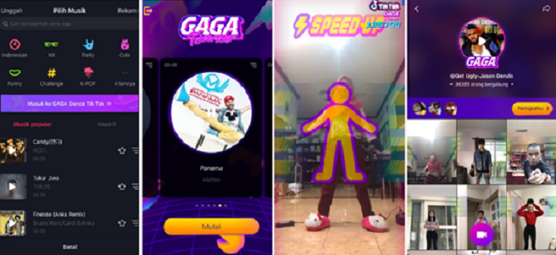 Fitur GAGA Dance ini juga dilengkapi beragam musik ternama