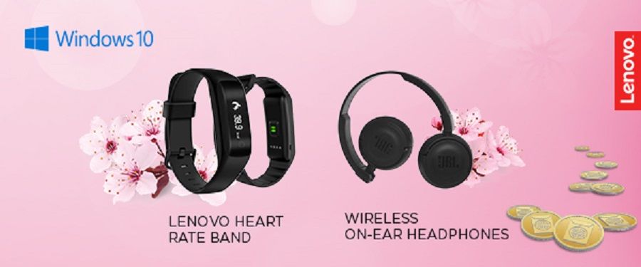 Lenovo memberikan bonus JBL Wireless On Hear Headphone dan Lenovo Heart Rate Band