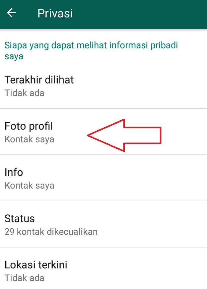 Pilih opsi Foto Profil