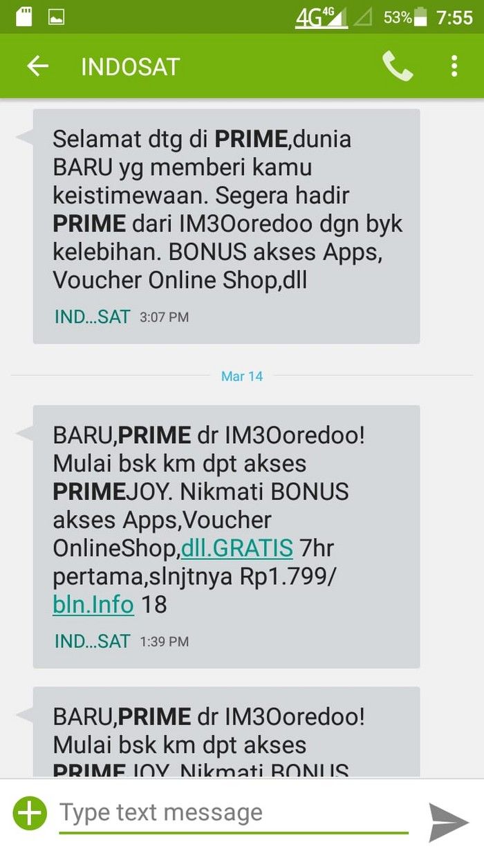 SMS Indosat Prime