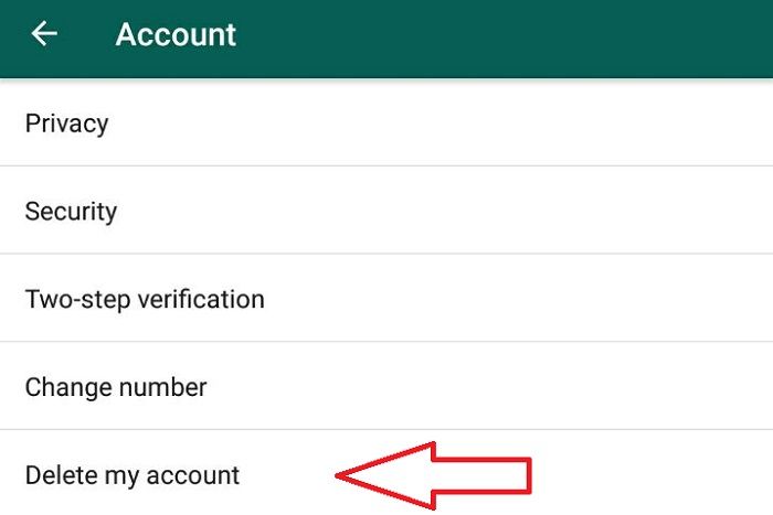 Pilih opsi Delete my account