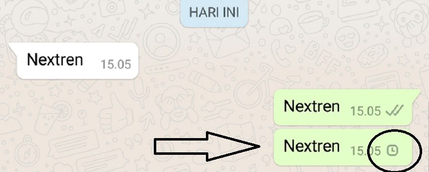 Arti tanda jam di aplikasi WhatsApp