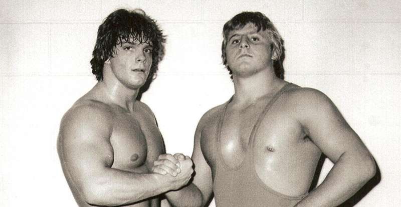 Chris Benoit dan Owen Hart di masa muda.