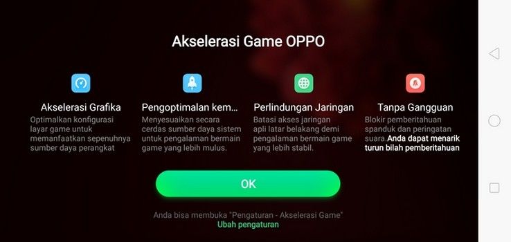 Fitur Akselerasi Game di OPPO F7