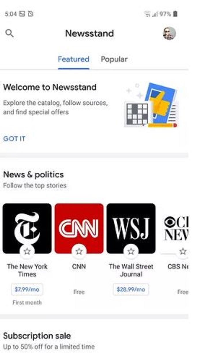Fitur Newsstand Google News
