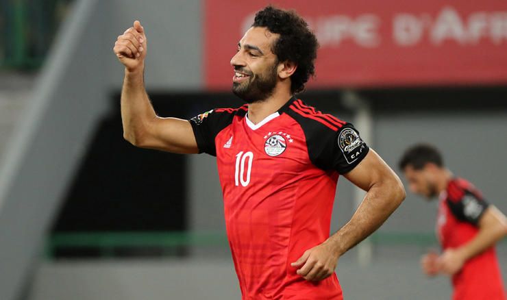 Mohamed Salah of Egypt celebrates goal during the 2017 Africa Cup of Nations Finals football match b