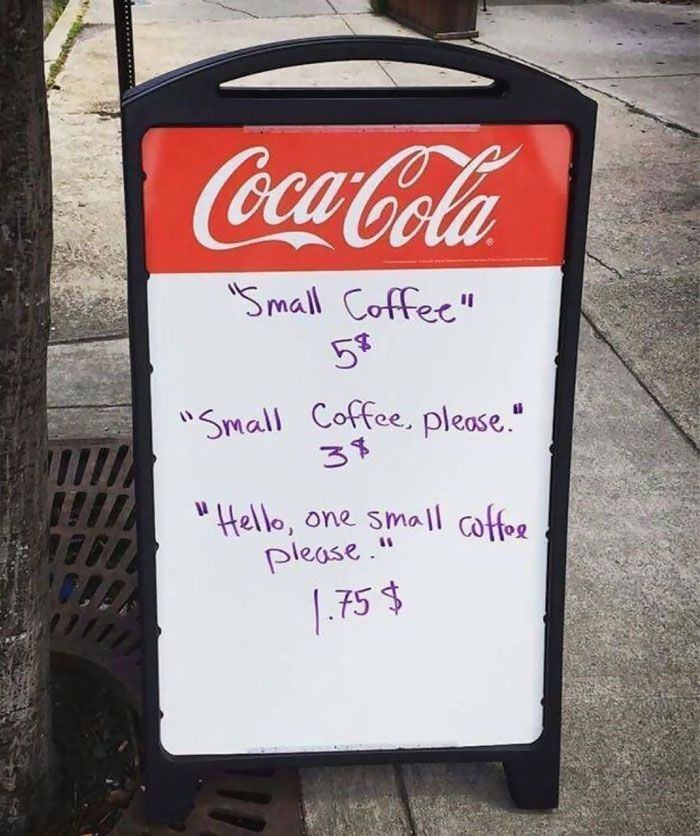 Pesen kopi juga harus sopan