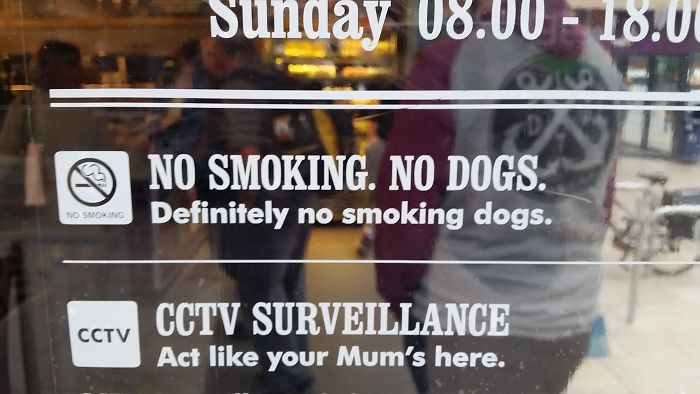 No smoking, dogs!