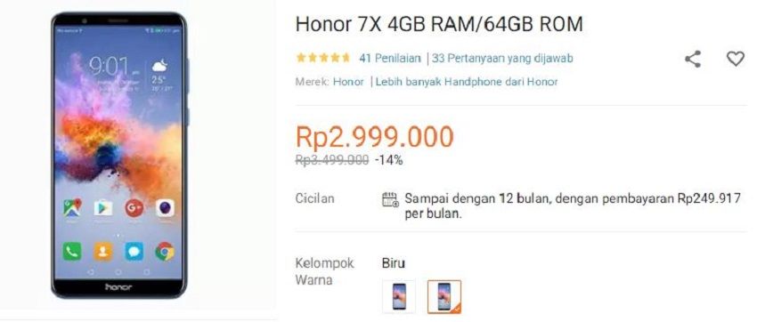 Flash Sale Honor 7X