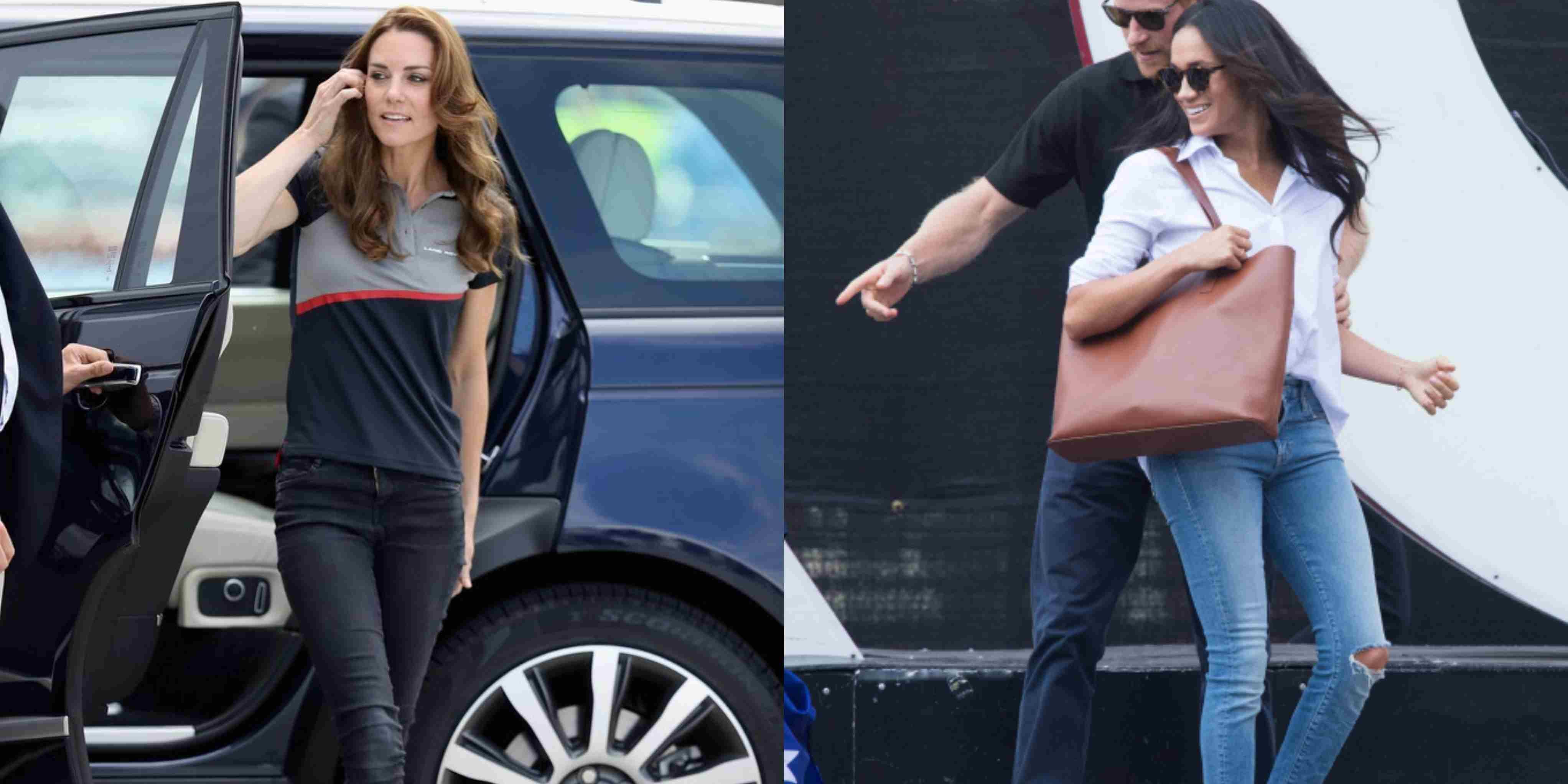 Kate Middleton dan Meghan Markle mengenakan celana jeans