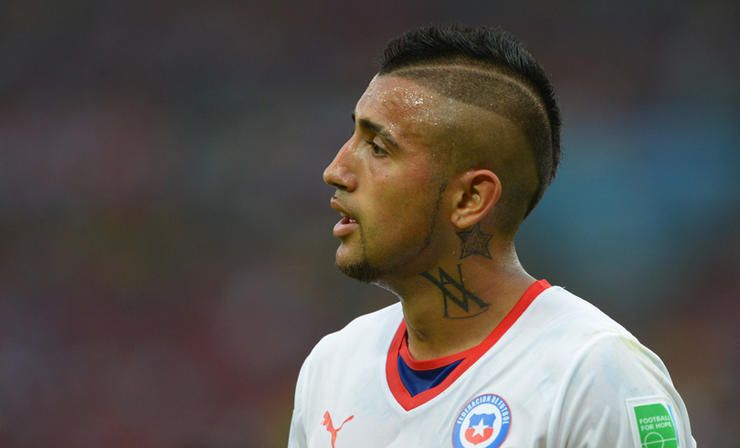 Chile's Arturo Vidal during Soccer World Cup 2014 First round Group B match Spain v Chile at Maracan