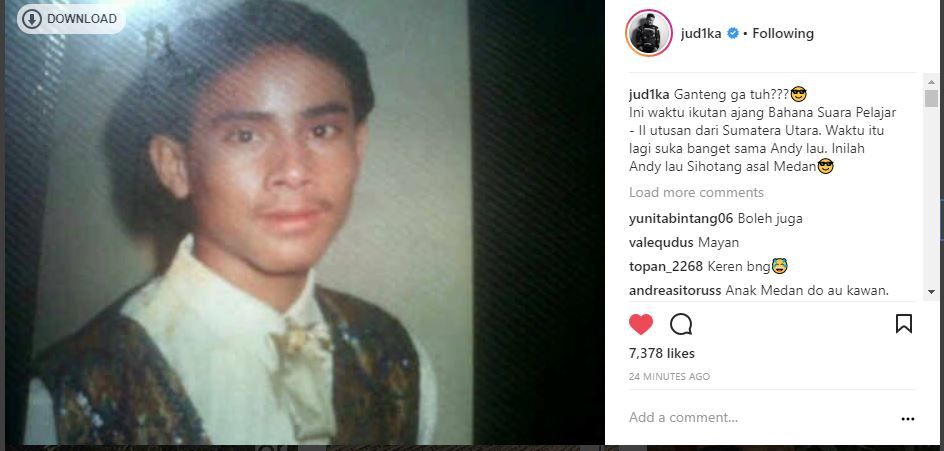 Unggah Foto Jadul Saat Remaja Judika Sebut Dirinya Andy Lau Sihotang Semua Halaman Grid
