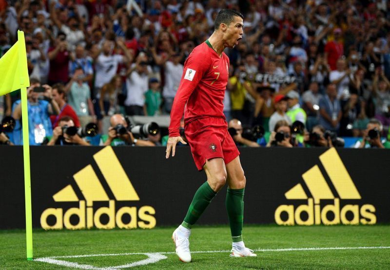 Selebrasi Cristiano Ronaldo saat menyelamatkan negaranya dari kekalahan