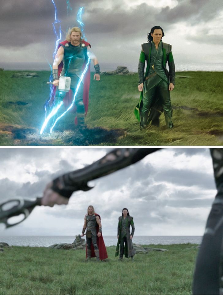rumput yang kembali hijau seketika setelah dibakar dalam film Thor: Ragnarok