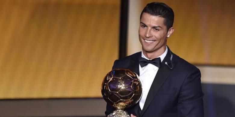 Cristiano Ronaldo saat meraih Ballon d'Or