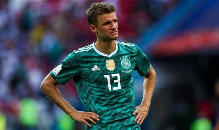 KAZAN, RUSSIA - JUNE 27, 2018: Germany?s Thomas Muller after their 2018 FIFA World Cup Group F match