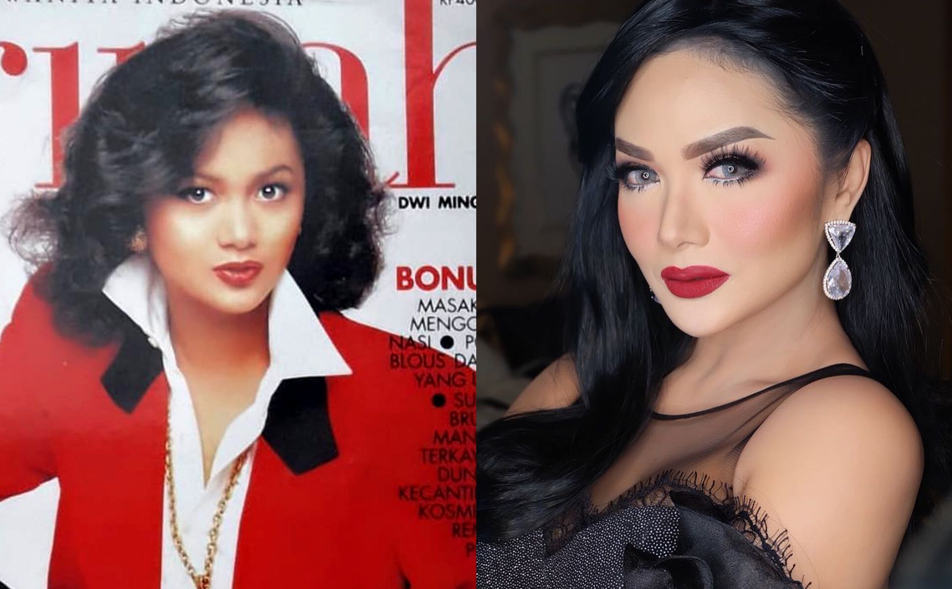 Perbedaan gaya makeup Krisdayanti yang dulu dengan yang sekarang