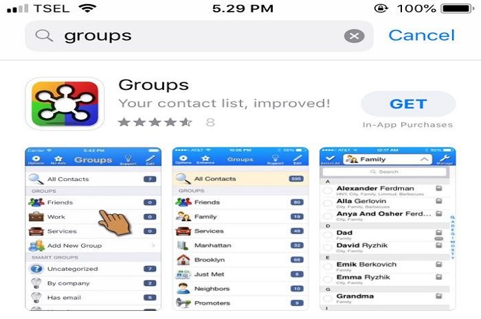 Aplikasi Groups dari Apps Store