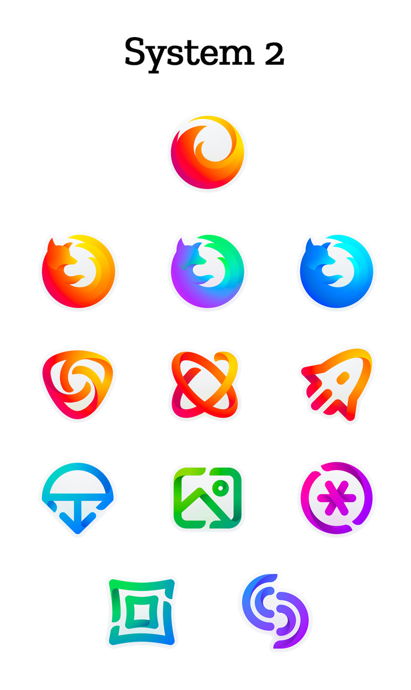 Pilihan logo baru Mozilla