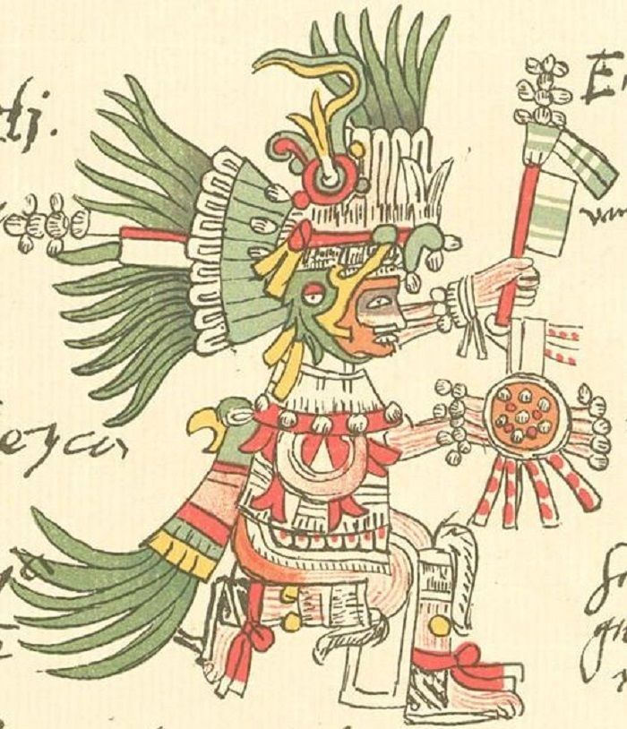 Gambaran Dewa Huitzilopochtli dalam Codex Telleriano-Remensis